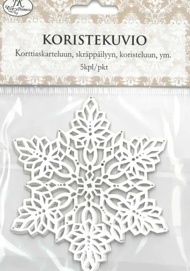 Koristekuvio Lumihiutale Valk. 5Kpl/Pkt