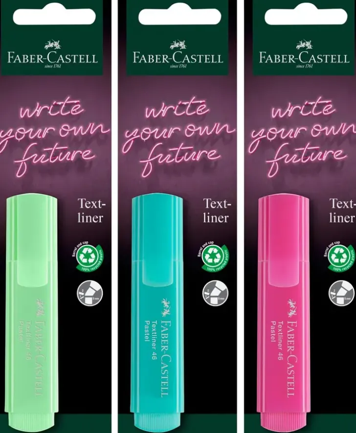 Korostuskyna Faber-Castell 46 Pastelli Pinkki,Turkoosi,Vaalean Vihrea