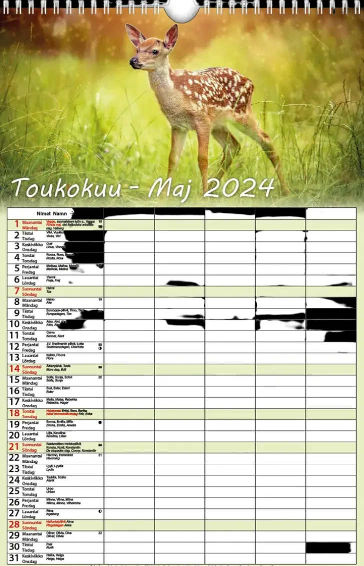 Perhekalenteri 2024